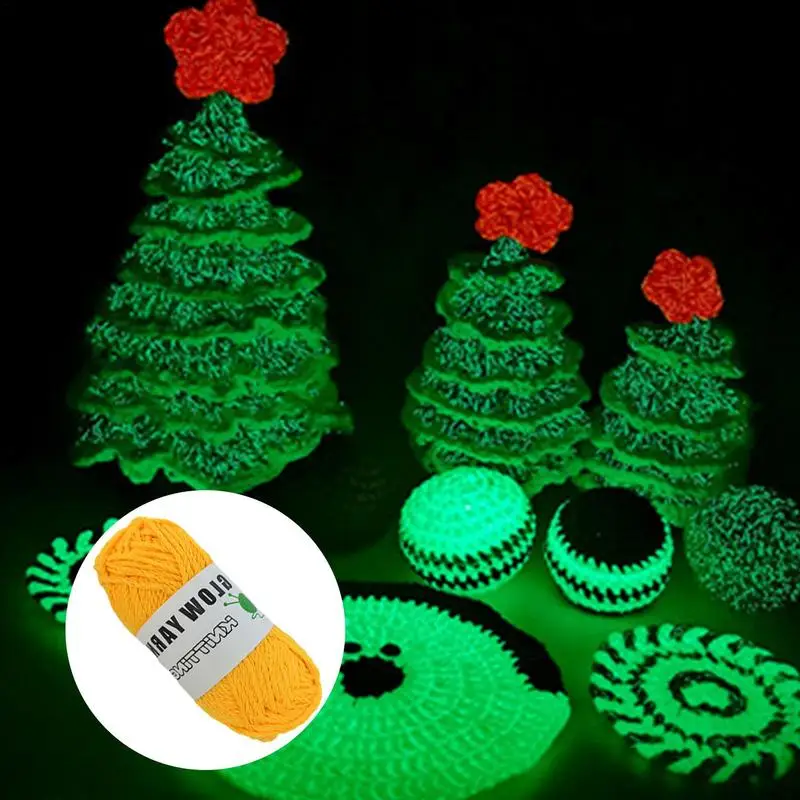 

Glow In Dark Yarn Portable Novel Functional Yarn DIY Crafts 2mm For Hand Knitting Carpet Sweater Wool Polyester Luminous Yarn