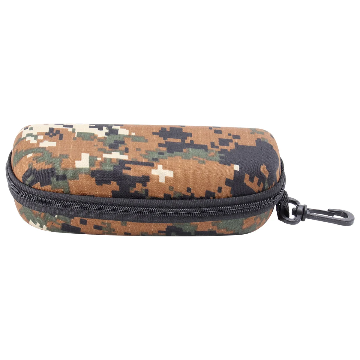 Shockproof Outdoor Sunglasses Glasses Storage Case Zipper Pouch with Hook (Camouflage)