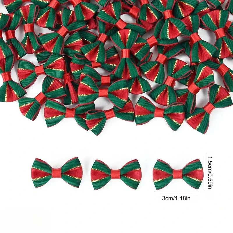 Рождественские атласные ленты банты ручной работы