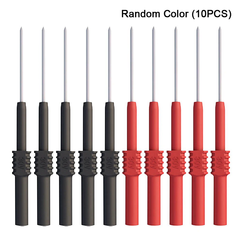 

10pcs P5009 Pin Car Repair Test Leads Multimeter Probe Practical Piercing Needle Random Color Banana Socket Plug Insulation