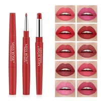 1pc 7 colors velvet matte natural lipstick lip line pen double use shimmer natural matte waterproof easy to wear lipstick