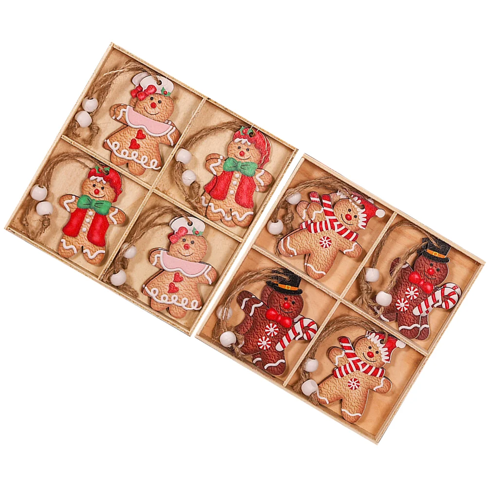 

2 Boxes Gingerbread Man Pendant Christmas Tree Decorations Labels Xmas Hanging Decors Decorative Props The Gift Party Ornaments