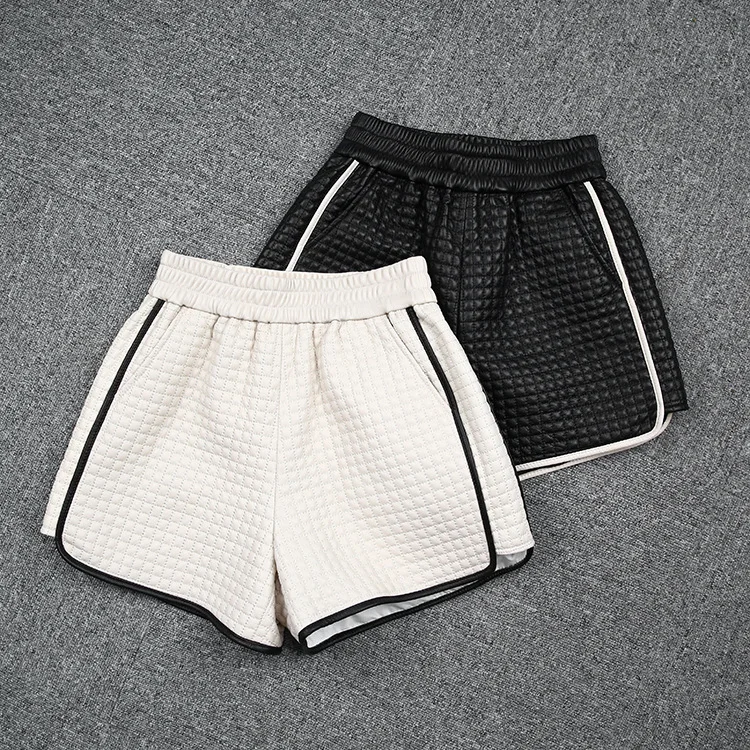 2022 Early Spring New Products Real Sheepskin Elastic Waist Wide Leg Casual All-Match Warm Shorts E15