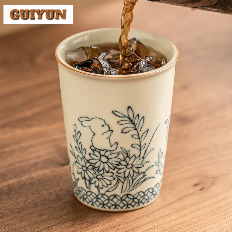 225 мл чашка для чая с милым кроликом Ru изысканная кружка подсолнечником фруктовым