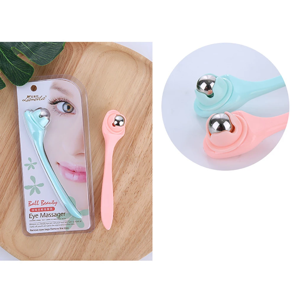 

1pc Eye Roller Massager Manual Instrument Stainless Steel Roller Massage Face Roller Lighten Dark Circles Health and Beauty Tool