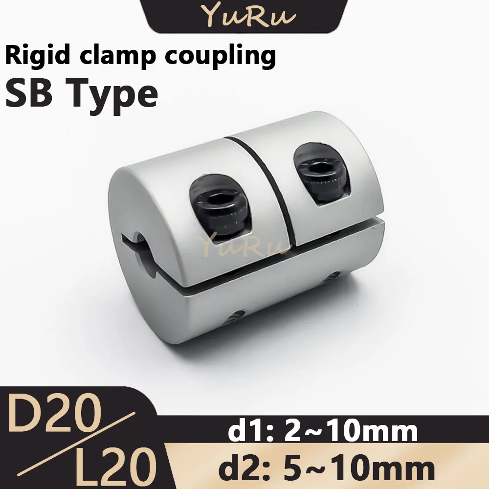 

1PCS D20L20 SB Series Rigid Clamp Coupling Bore 2/3/5/6/6.35/8/10mm Aluminium Drive Shaft CNC Jaw Shaft Motor Coupler D20L20