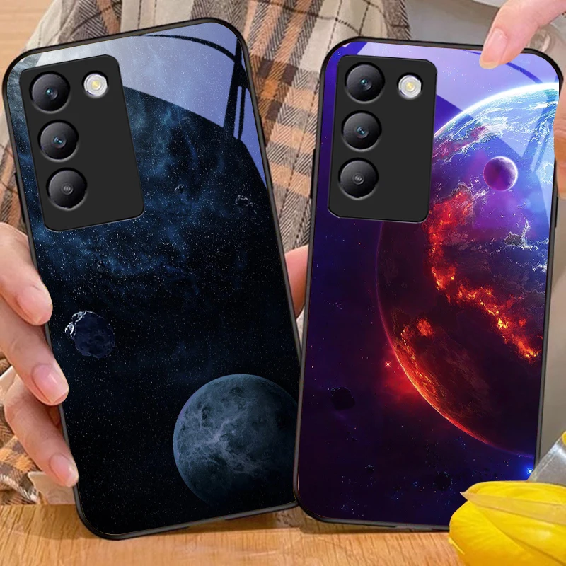 Space Planet для Y72 33S 11 03 36 96 Lite 35 16 Iqoo 12 V40 SE 5G 29 40 21 30 X80 Pro Vivo чехол телефона из закаленного