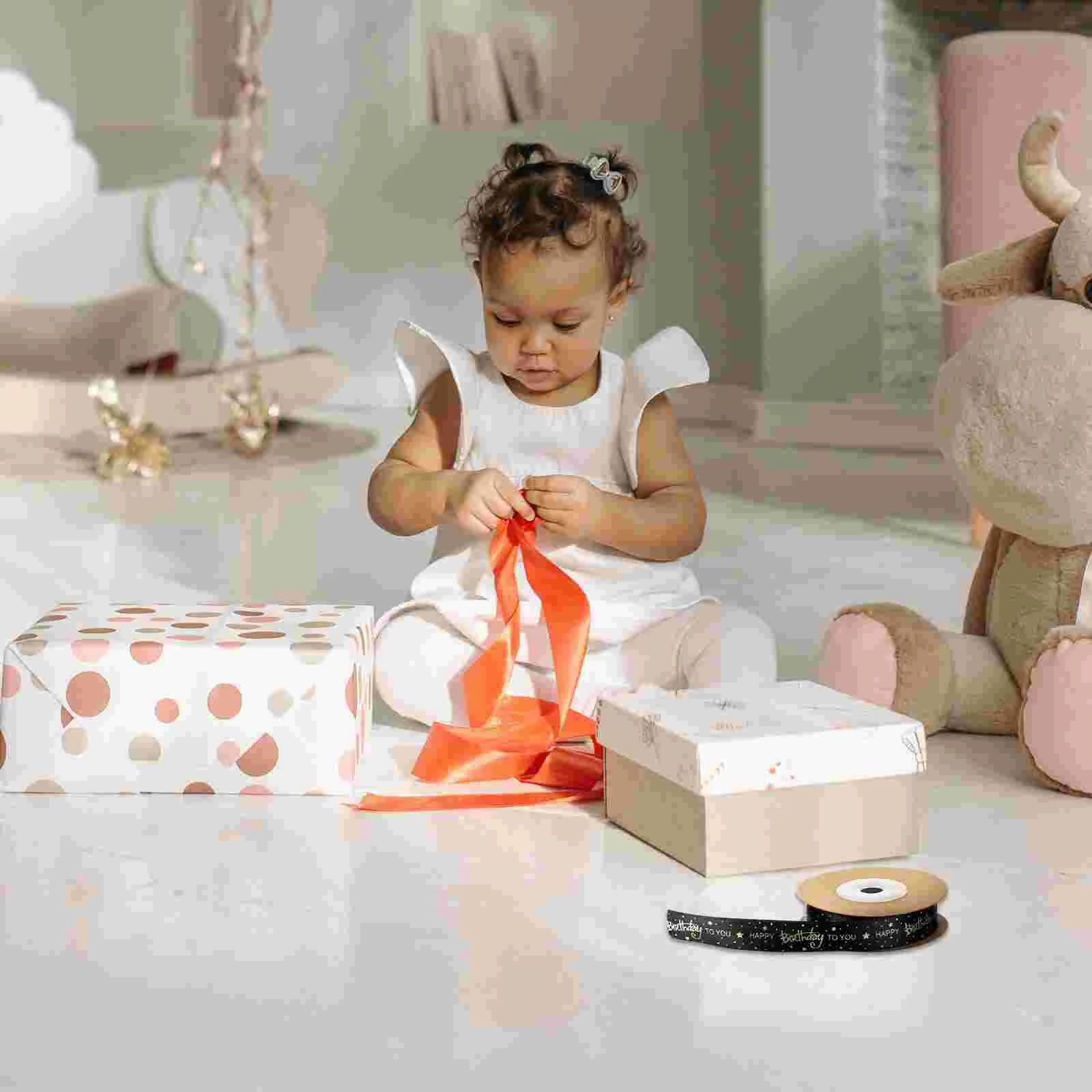 Упаковка лента сувениры на день рождения подарок атласная печать свадебный