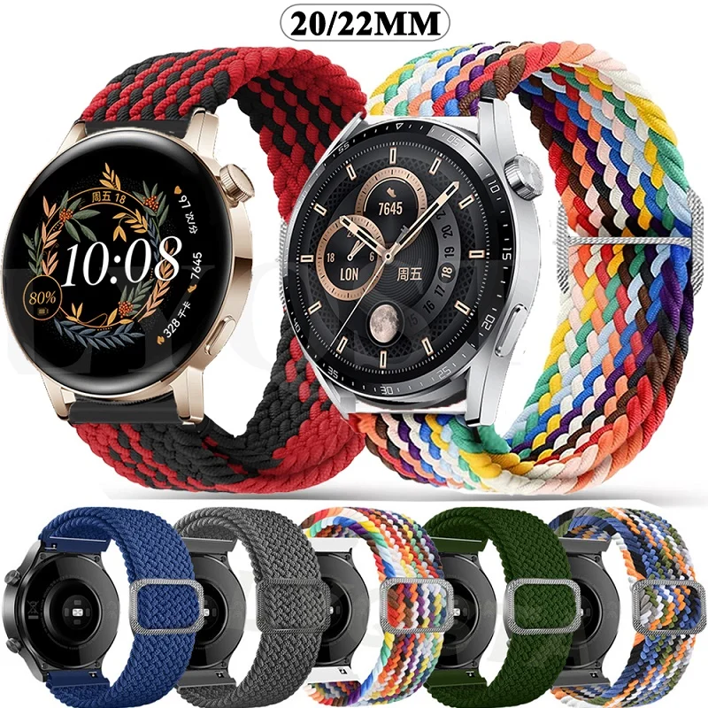

New 22 20mm Smart Watch Strap For Huawei Watch GT 2 GT2 Pro Wrist Band GT3 GT 3 42 46mm Watchband Bracelet Braided Nylon Belt