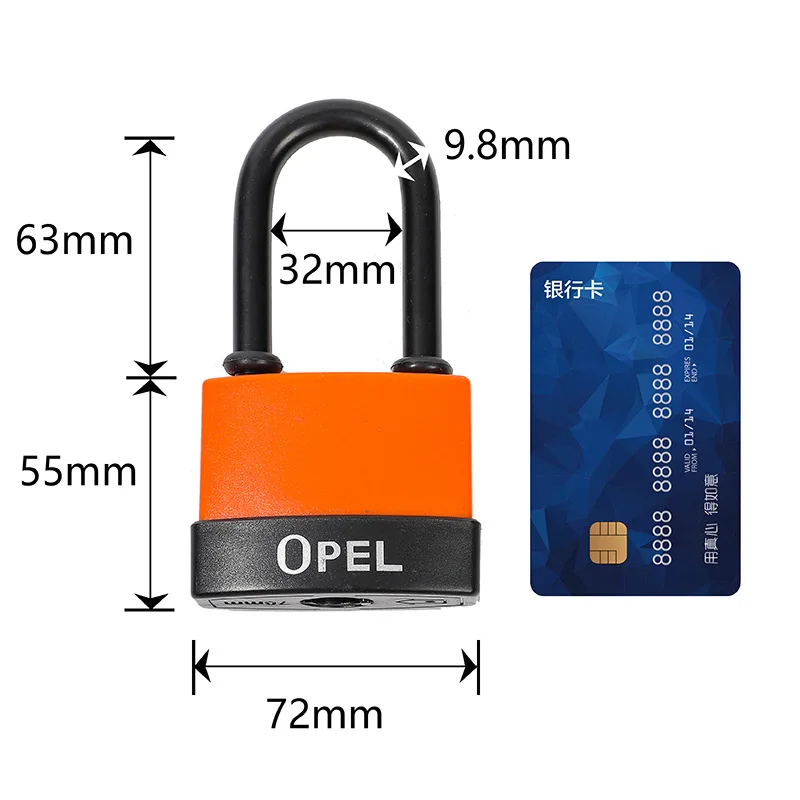 

Железный замок, уличный длинный замок-скоба, прочный стальной замок с защитной крышкой из ПВХ, водонепроницаемый и стандартный