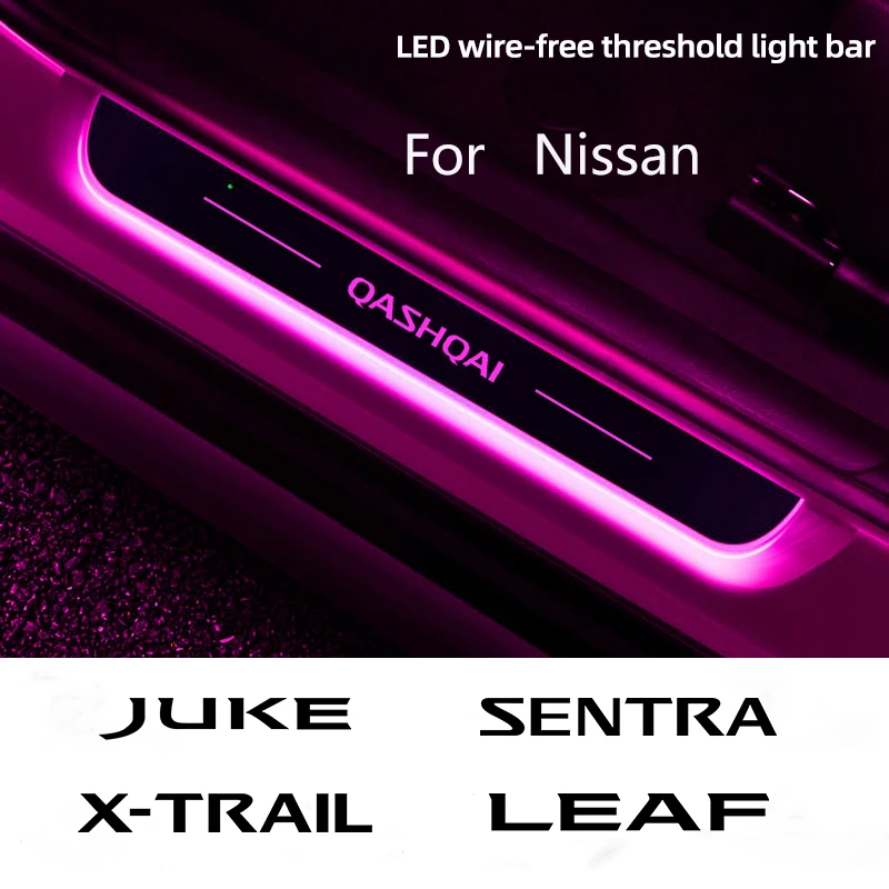 

Car Acrylic LED Welcome Pedal Plate Door Sill Pathway Light For Nissan Qashqai Juke Micra Leaf X-Trail Patrol Sentra Tiida Teana