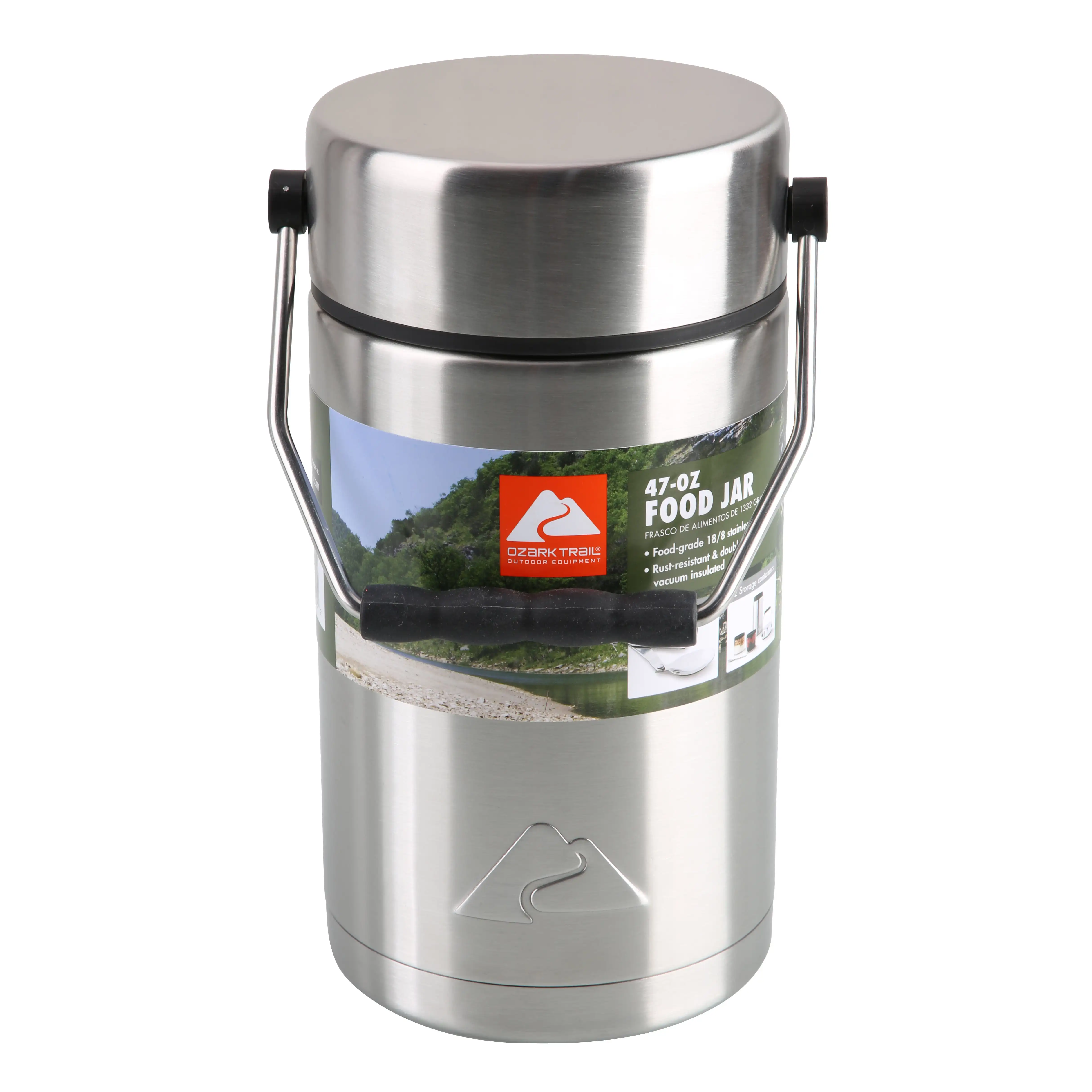 

47oz Vacuum-sealed Stainless Steel Food Jar With 2 Pla