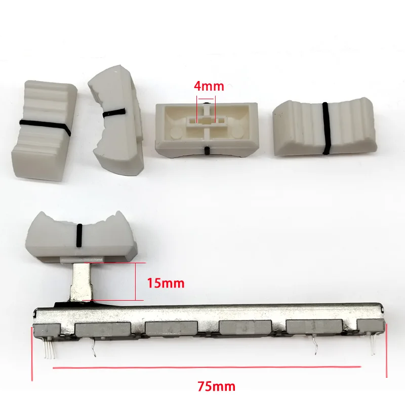 2 шт. белый потенциометр Yamaha MG124CX A20K Длина ручки 15 мм 6 контактов 75