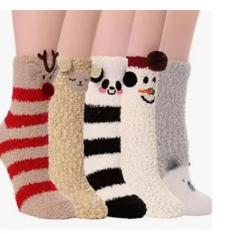 5 Pairs 1 lot New Witner Thick Warm Wool Women Socks Vintage Christmas Colorful Gift Moda Feminina Sock calcetines