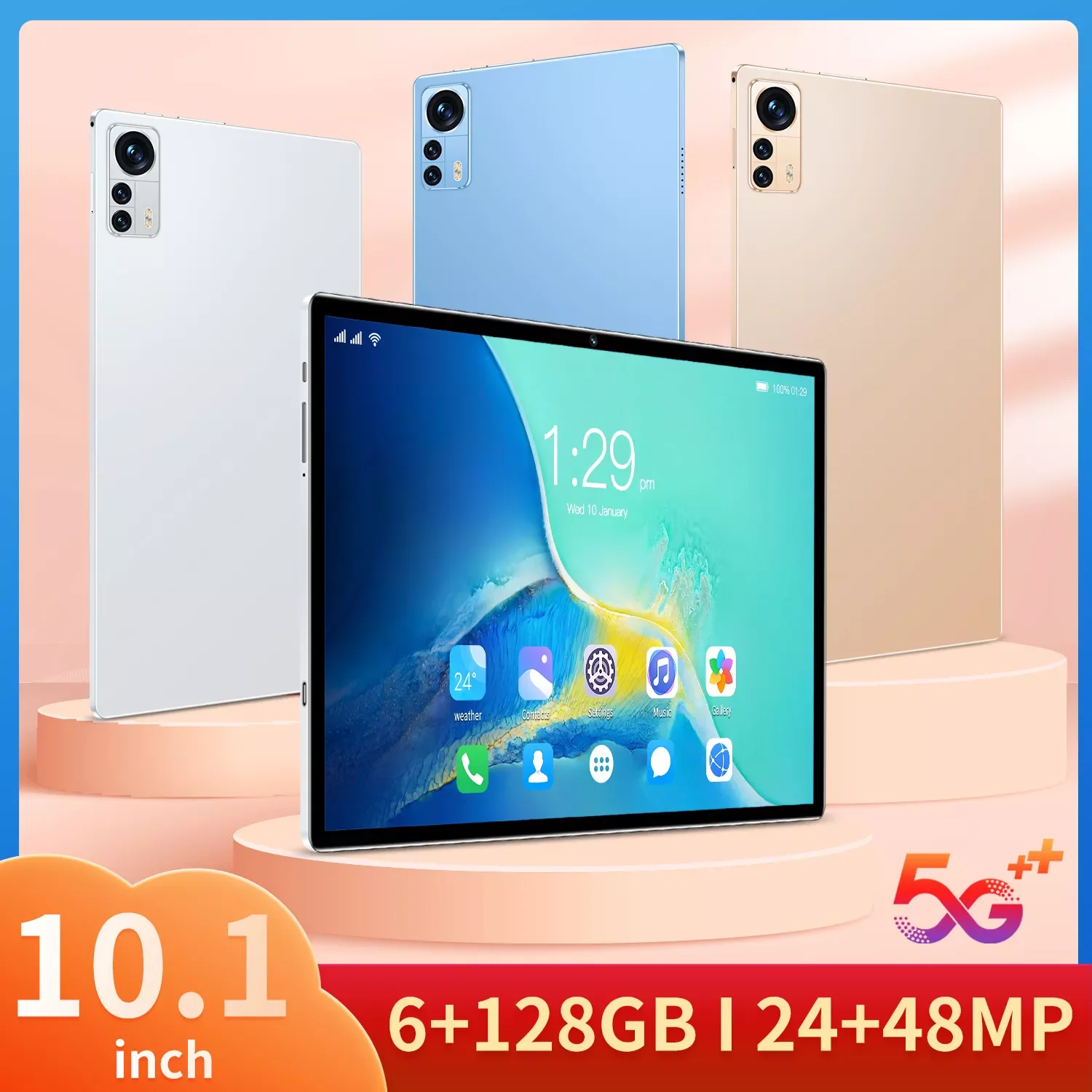 

[Global Edition] 2022 Nova Tablet De Chegada Pc Android 12 Polegadas Tela Grande 6+128GB Card Duplo Classe Online
