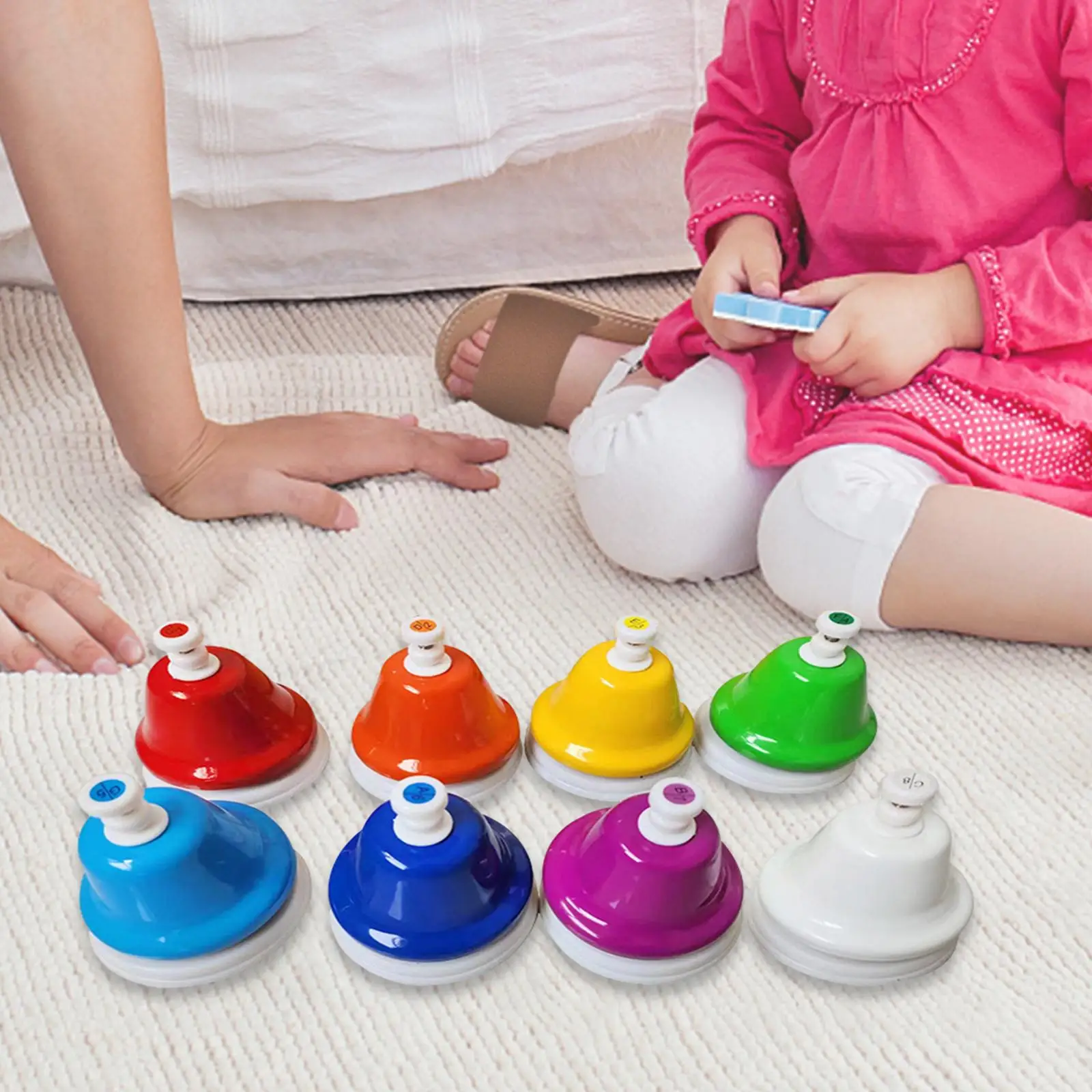 

Desk Bells for Kids Toddlers Hand Bells Set Handheld Percussion Bells