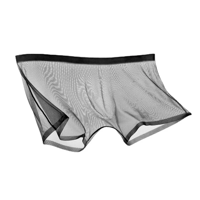 4Pcs Underwear Men Full Transparent Nude Summer Ice Silk Breathable Sexy Boys Ultra-Thin Sexy Boxers Men's Transparent Underwear