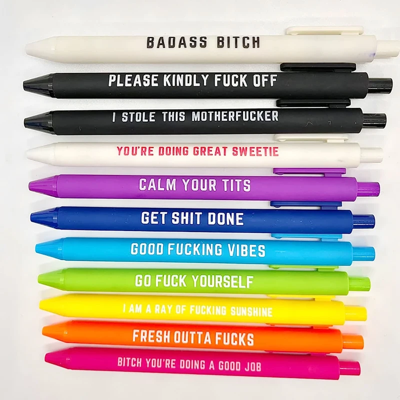 

Sarcastic Funny Ballpoint Pen for Adults 11pcs Novelty Pens Sets for Student Office Gift Positive Pens for Classmates Colleague