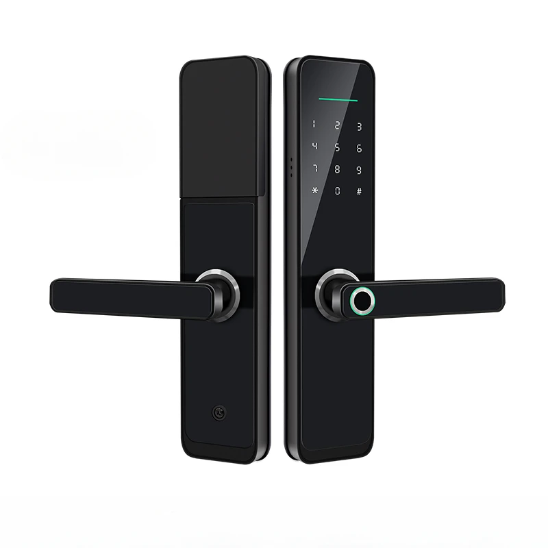 Домашний Деревянный смарт-замок со сканером отпечатков пальцев и кодом для