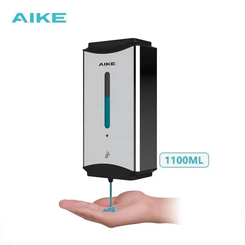 AIKE Automatic Liquid Soap Dispenser 1100ML Large Capacity Wall Mounted Commercial Bathroom Soap Dispenser For Hands Washing