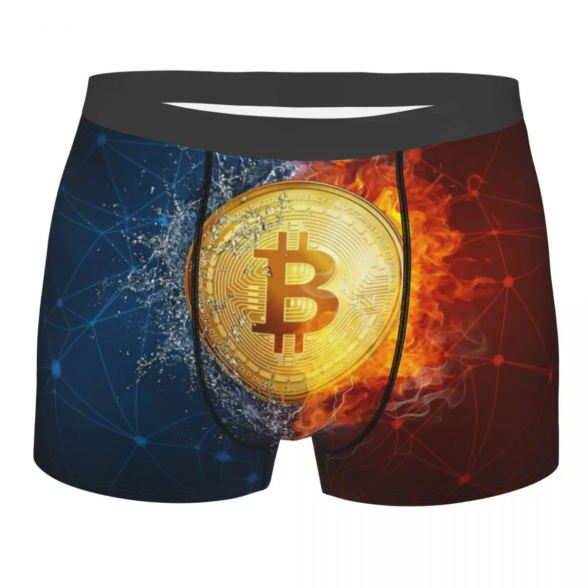 

Half Bitcoin Virtual Encrypted Digital Currency Underpants Cotton Panties Man Underwear Sexy Shorts Boxer Briefs