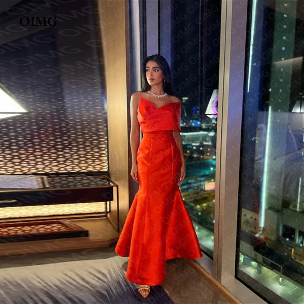 

OIMG оранжевые блестящие вечерние платья на одно плечо, арабское официальное событие, длинное платье для выпускного вечера для женщин 2023