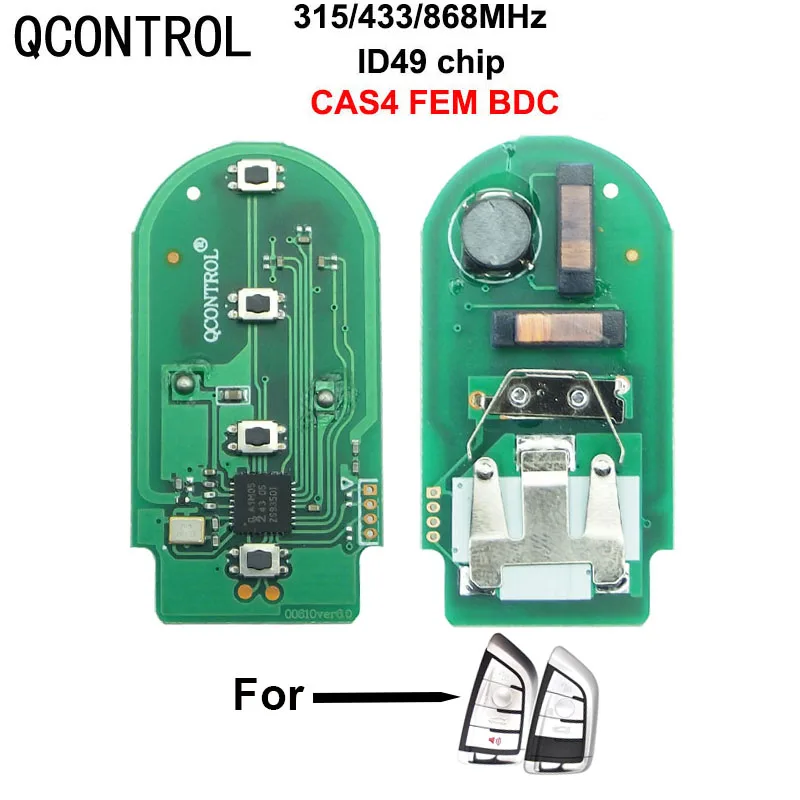 

QCONTROL Smart 315/433/868 МГц, плата дистанционного управления, брелок для бесключевого доступа для BMW FEM CAS4 5 7 серии X5 X6 2014+ ID49 pcf7945