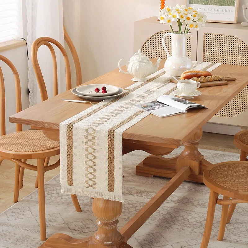 

Скатерть из хлопка и льна с кисточками и флагом