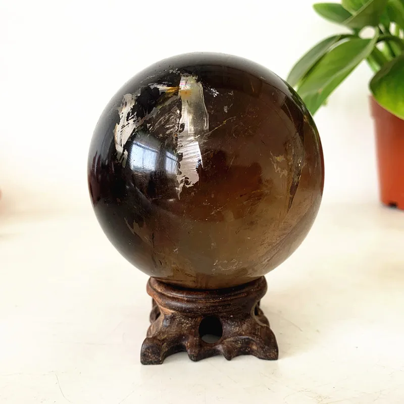 

Natural Real Smoky Quartz Crystal Ball Stone Sphere Mineral Specimen Room Decor Rare Crystals Gemstones Powerful Energy Chakra