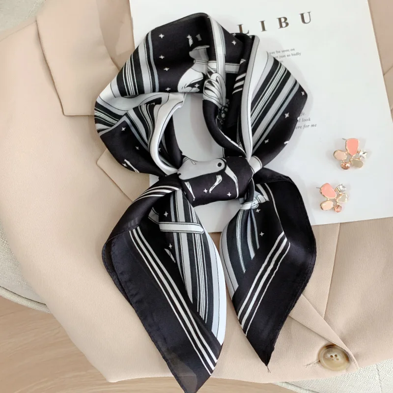 

spring, summer and autumn silk scarves European and American square scarves women's decorative scarf women's fashion retro scarf