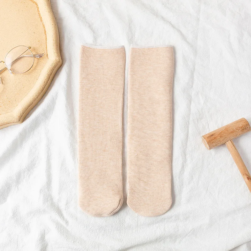 6pcs Women Winter Sock Thicken Thermal Cozy Pilling-resistant Solid Color Pile Floor Socks Cold Weather Plush Boots Tube Socks