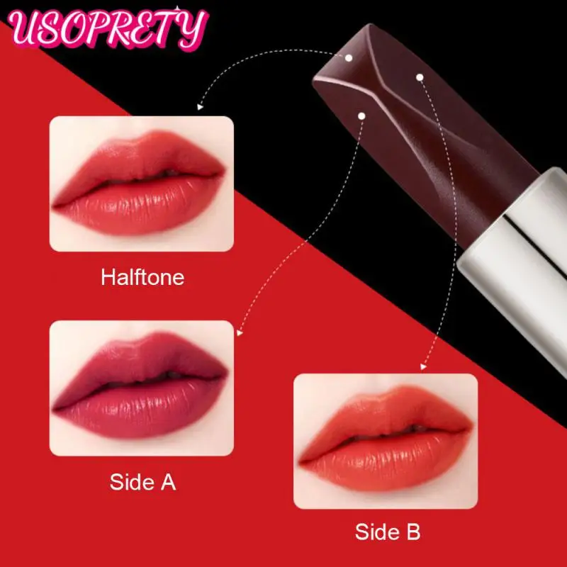 

One Tricolor Lipstick Portable Not Easily Fading Makeup Cosmetic Makeup Set Coloration Highlighter Hydrating Lip Glaze Lip Gloss