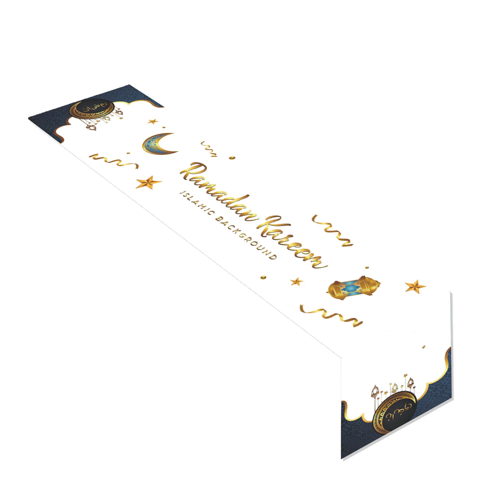 

ИД Мубарак настольная дорожка ИД украшения для традиционных таблеток Рамадан Mubarak украшения прямоугольная настольная дорожка для домашвеч...