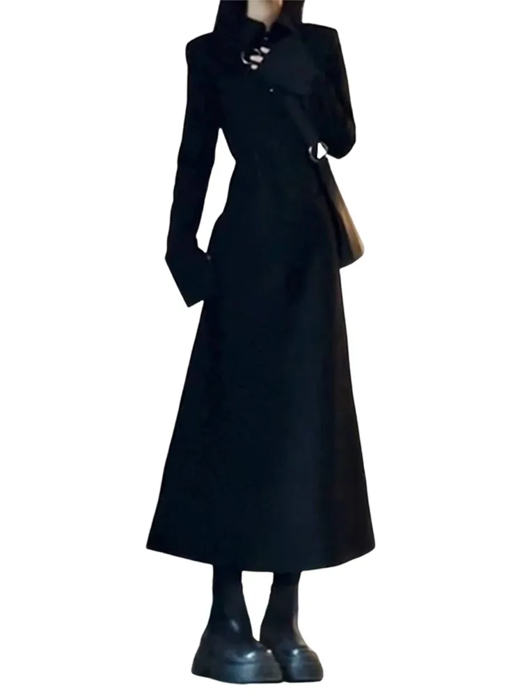 French sle Hepburn Sle Black Long sleeve One piece Dress Women clothing 2024 New Early Autumn Korean Series Wear Long dre...
