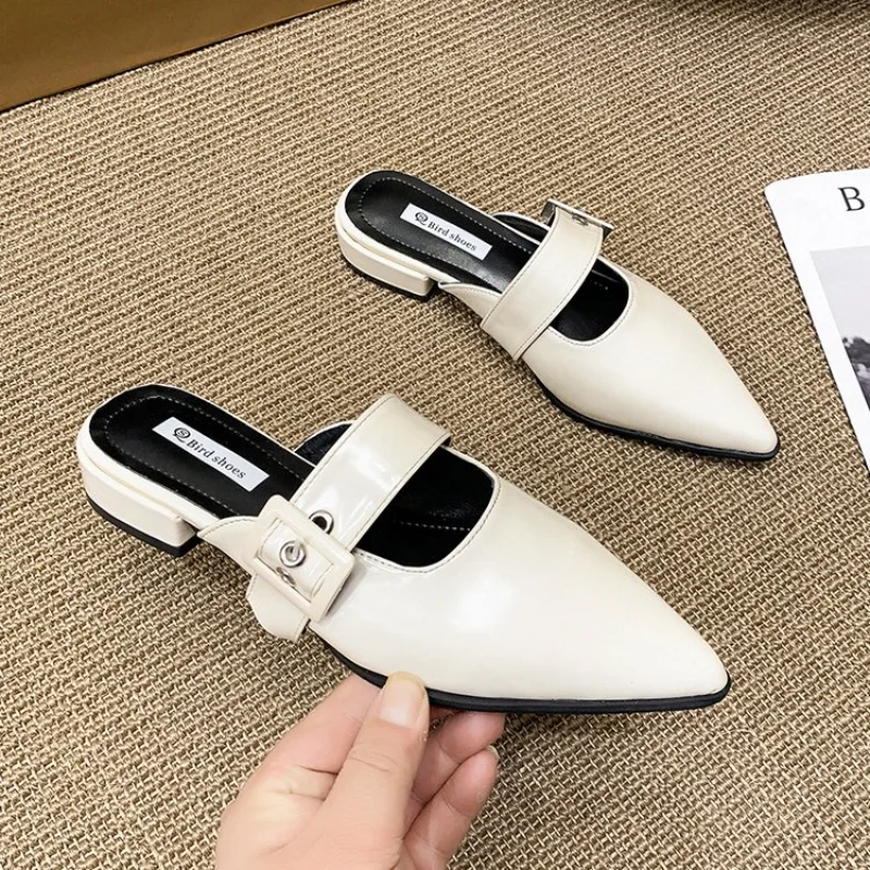 

New Summer Slippers Women's Elegant Brand High Heels Buckle Strap Square Heel Pumps Slingback Fashion Women's Party Oxford Shoes