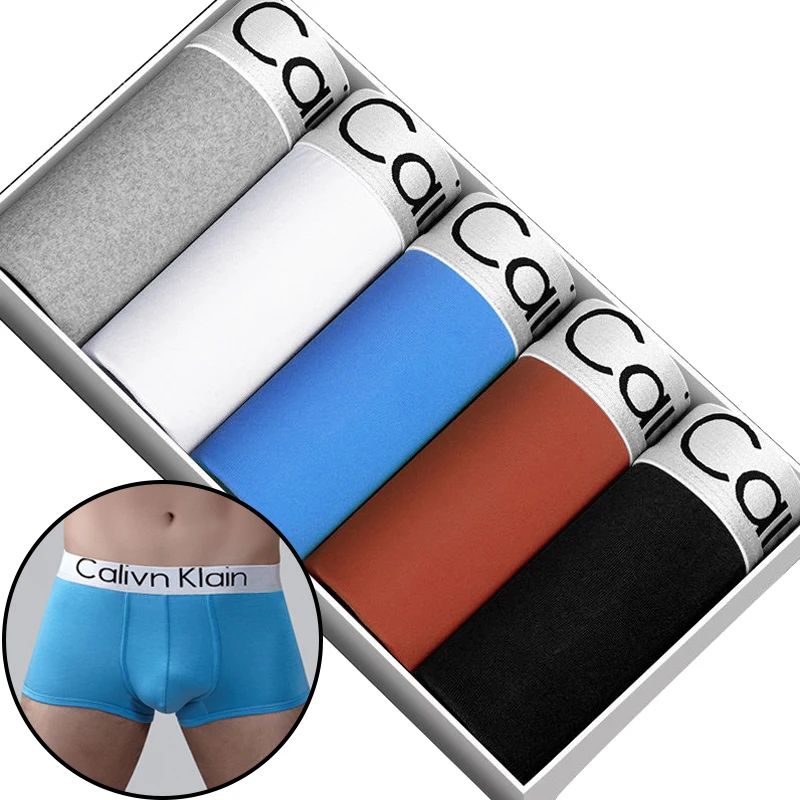 5pcs/lot Men Boxer Shorts Letter Printing Mens Underwear Soft Boxershorts Sexy Man Underpants Male Panties Shorts трусы мужские