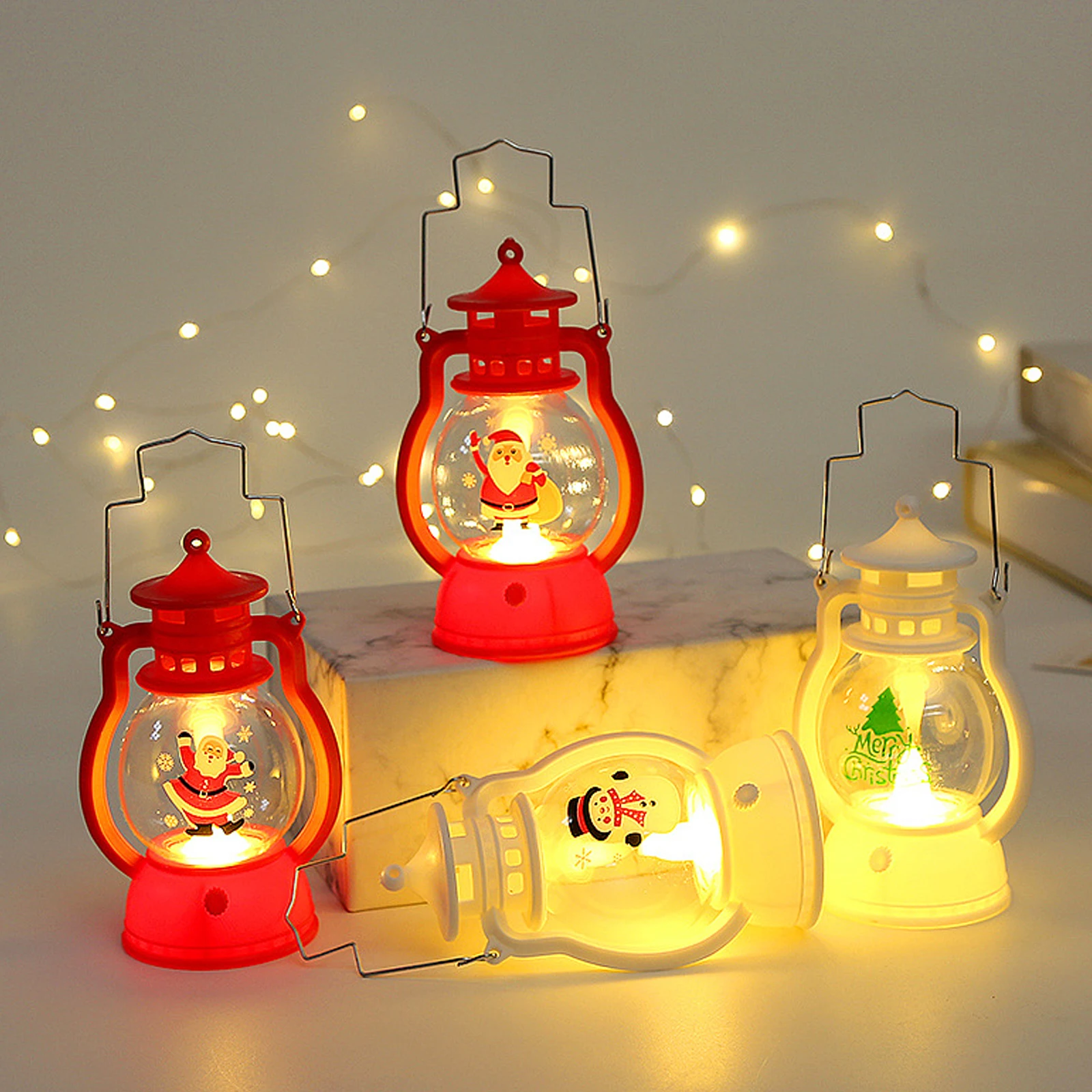 

Glowing Santa Claus Christmas Lantern Suitable For Dining Table Home Bedroom Milu Deer Window Atmosphere Decorations