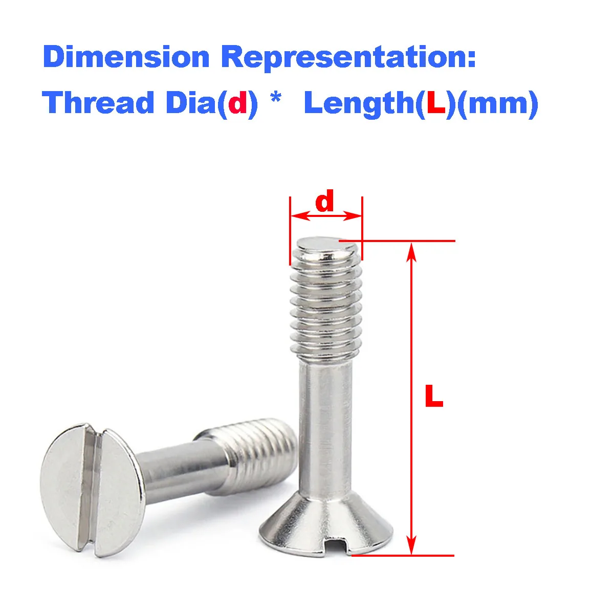

304 Stainless Steel Slotted Countersunk Head Screw/Half-Tooth Flat Head Non-Release Screw M3M4M5M6M8