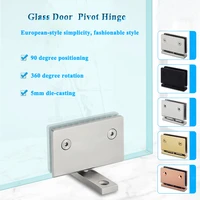 glass door pivot hinge 360 degree rotation ss304 die casting shower hinge display cabinet upper and lower hinge