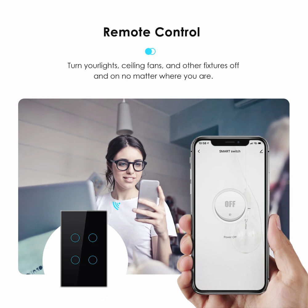 Высветильник ель настенный Tuya US с Wi-Fi и сенсорной панелью | Электроника