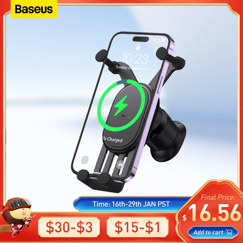 

Baseus Car Phone Holder Wireless Charger Car Charger for Air Vent Mount Fast Charging For iPhone 12 13 14 Support Xiaomi Huawei