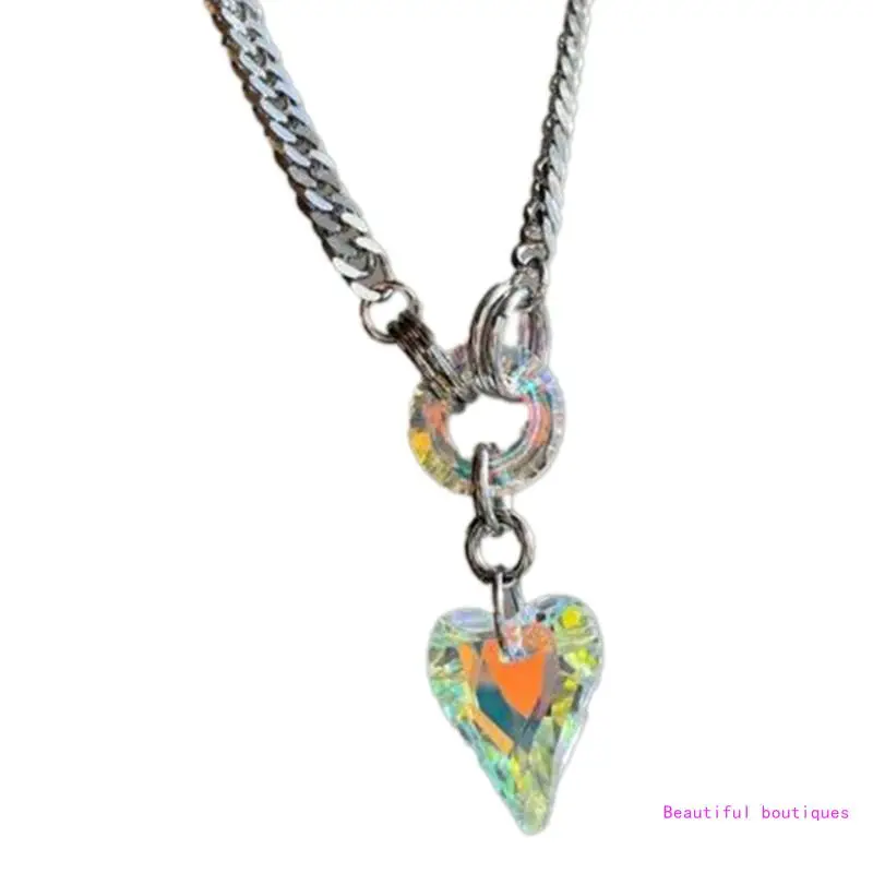 Красочное колье-чокер в форме сердца регулируемая длина шейная цепочка стильные