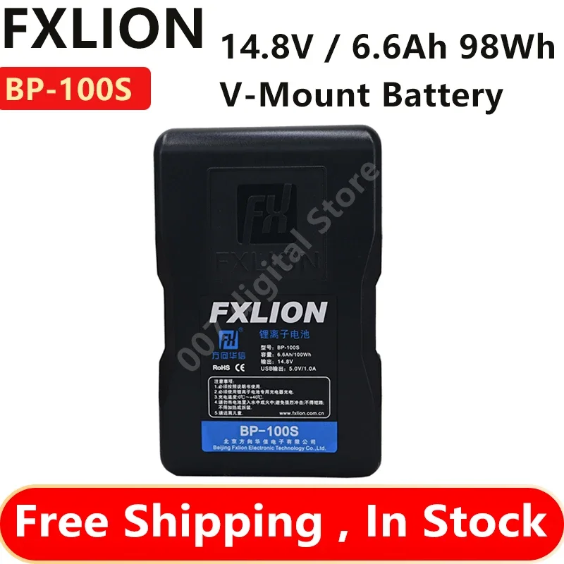 FXLION BP-100S Аккумулятор с V-образным креплением 14 8 В / 98 Втч USB-A D-Tap и 2 1-контактных
