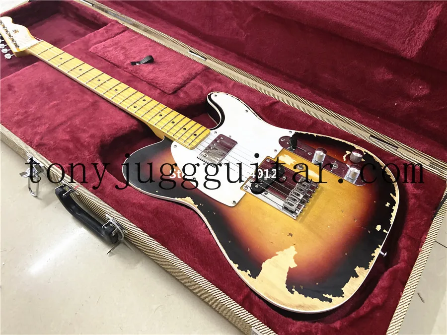

Master built Andy Summers Tribute Heavy Relic 3 Tone Sunburst Tele Electric Guitar Active Wires,Boost Tuner H Switch to S Pickup