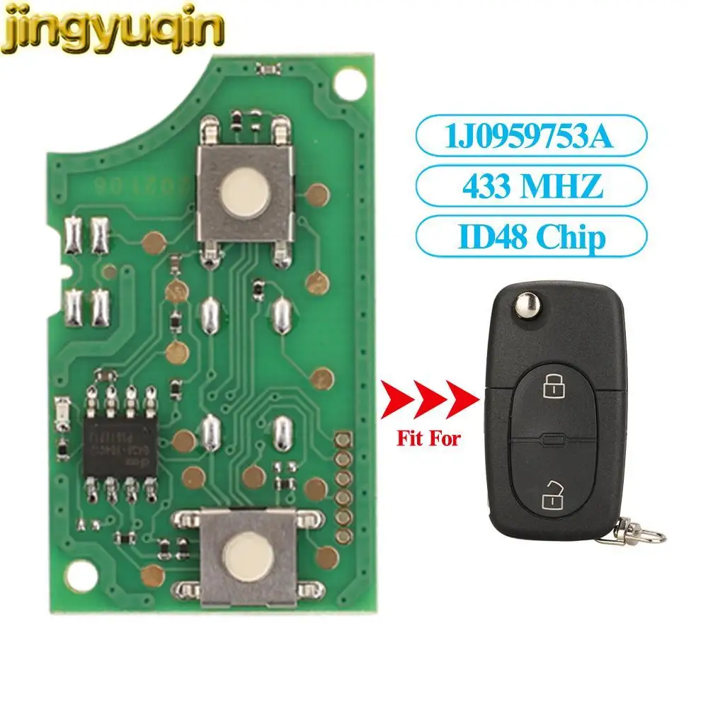 

Jingyuqin 5pcs Remote Car Key PCB Board 433MHz ID48 Chip For Volkswagen VW Beetle Golf Jetta Passat MK4 1J0959753A