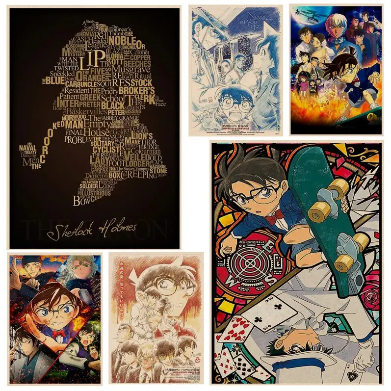 

Detective Conan Movie Posters Kraft Paper Sticker Home Bar Cafe Room Wall Decor