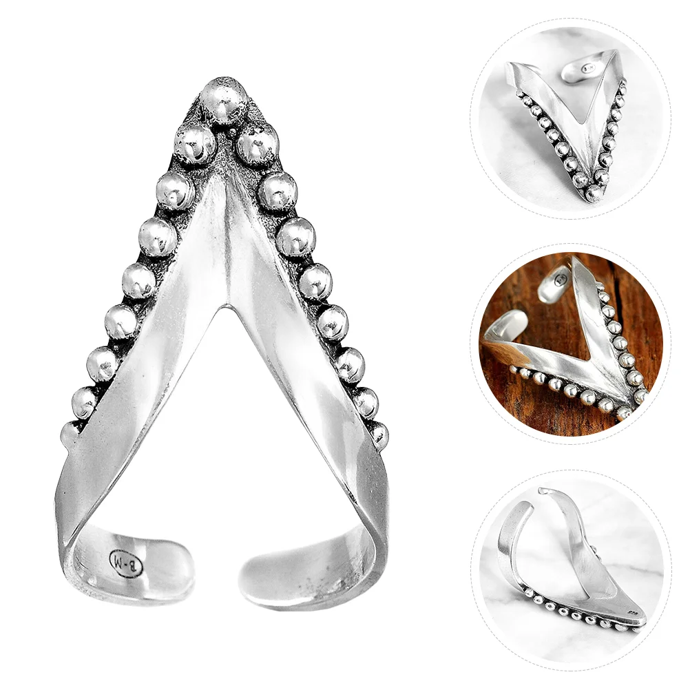 

Girls' Rings V Stylish Adjustable 2x2cm Finger Jewelry Open Iron Shaped Modeling Miss