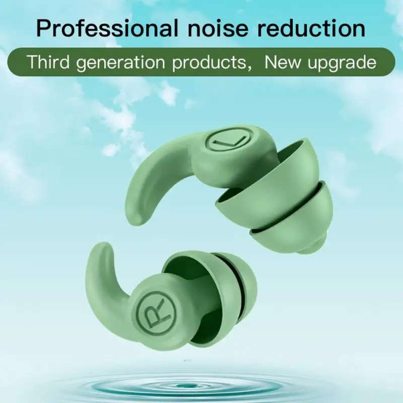 

Noise-reducing Earplugs Silicone Soundproof Anti-noise Mute Sleep Student Dormitory Industrial Swimming Bath Waterproof Earplugs