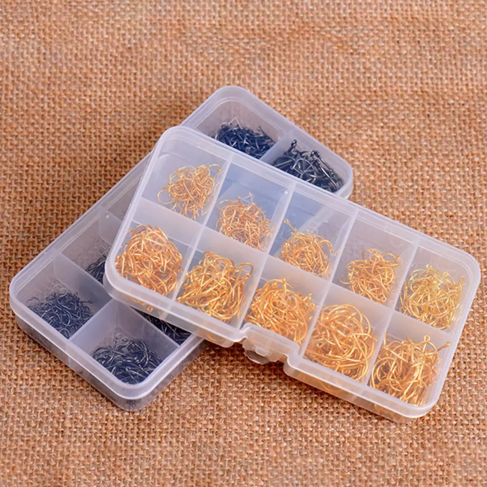 

Practical Hook Sharp Storage Box Heavy Duty High-carbon Steel Hook Fish Hook Fishing Hook 600Pcs