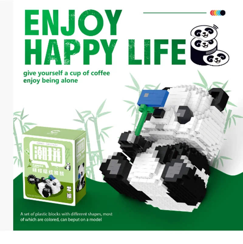 Фото Новинка, совместимая с LEGO Panda Flower, милая орхидея, супер милая мультяшная кукла-головоломка, сборка, строительные блоки, игрушка, детский подарок №2